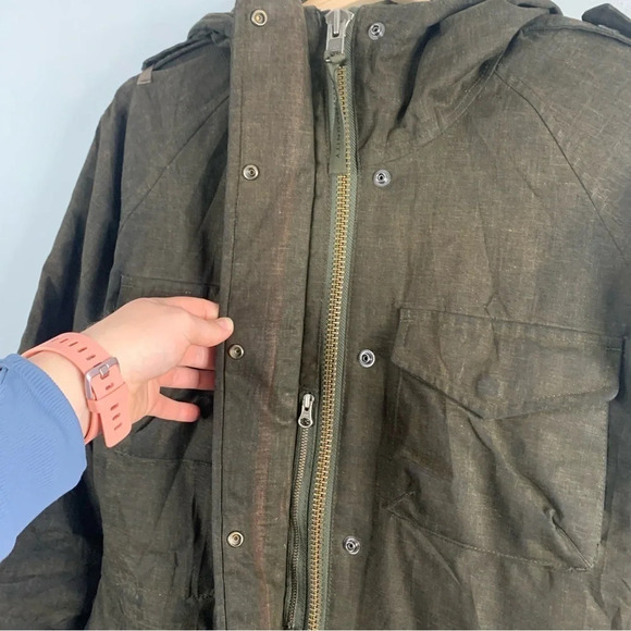 Aritzia Community Parka Jacket Coat Ski Duck Down hemp Recycled Green Small XS - Picture 14 of 16